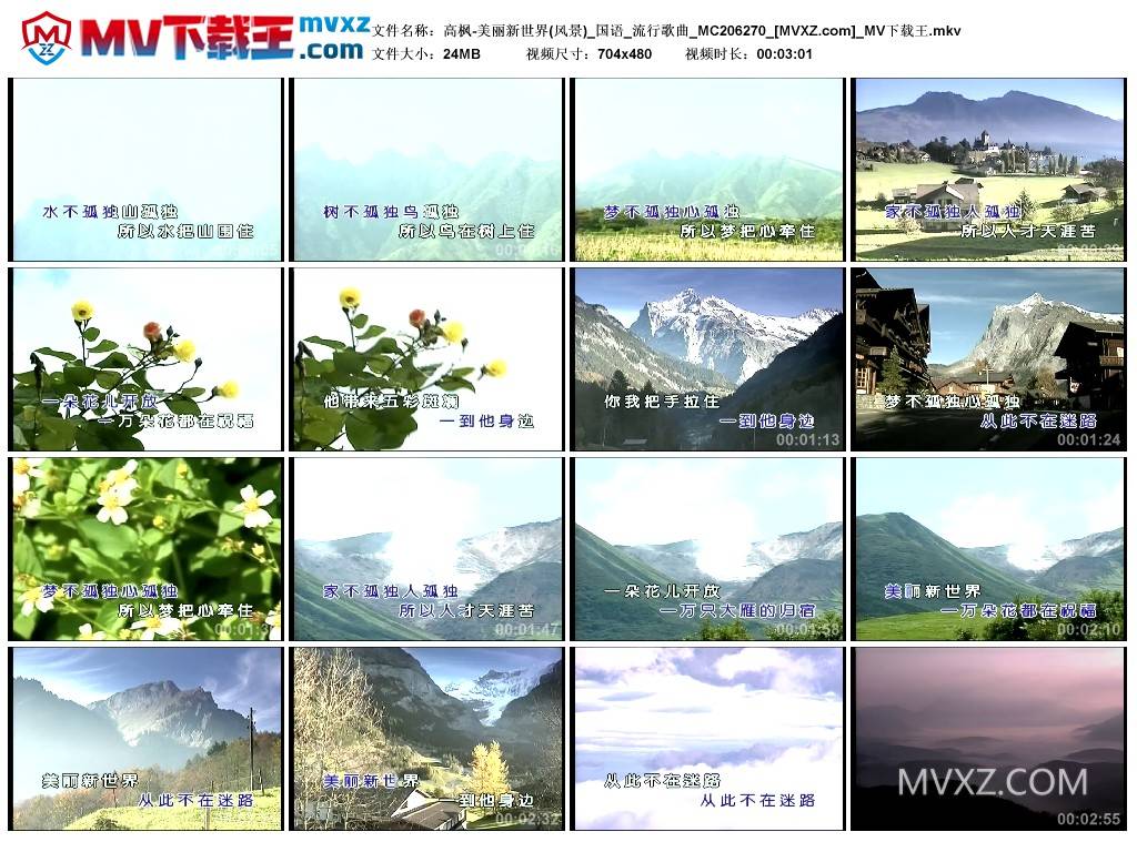高枫-美丽新世界(风景)_国语_流行歌曲_MC206270